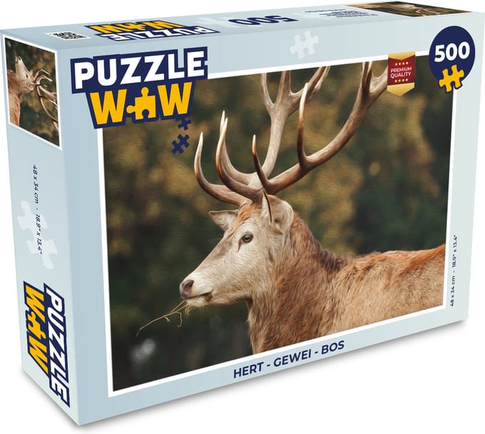 Puzzel Hert - Gewei - Bos - Legpuzzel - Puzzel 500 stukjes