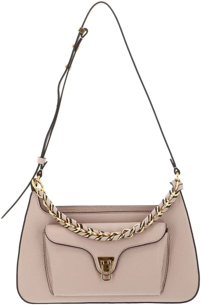 COCCINELLE Leren schoudertas Beat Generatio Shoulder Bag Rosette beige