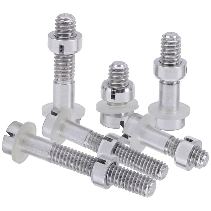 6 Stuks M2.5 Schroefbouten Moeren Ringetjes Set Zilver voor Draaitafel Element Montage Kit white