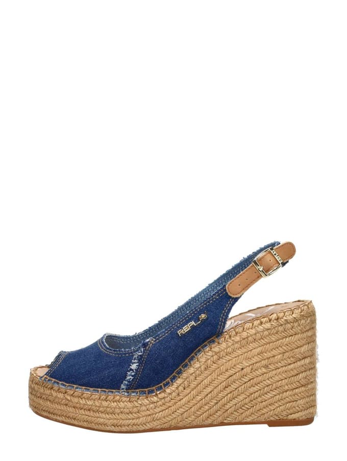 Replay Jess Sling Sandalen Touwzool - Licht blauw - Maat 39