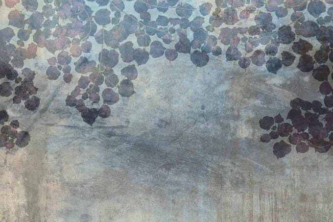 Fotobehang - Blue Leaves Abstract 375x250cm - Vliesbehang