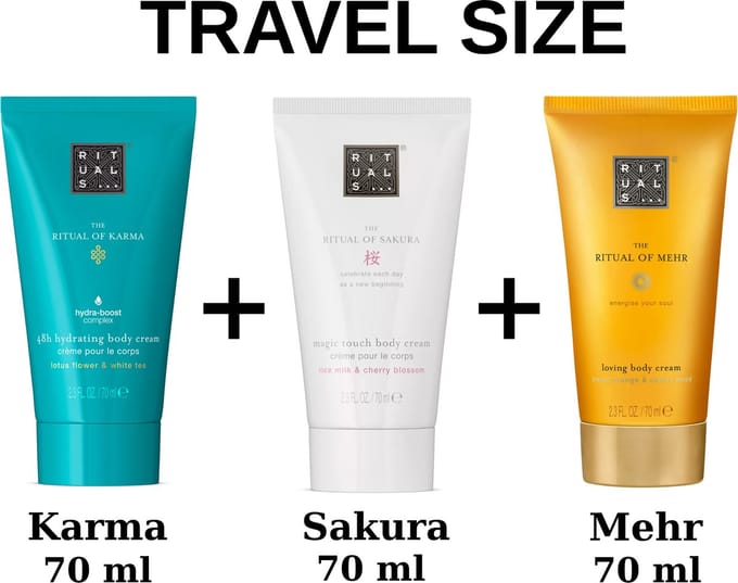 Rituals - Combi Body Cream - Travel Size- Karma + Sakura + Mehr - 3x 70 ml = 210 ml + Gift bag
