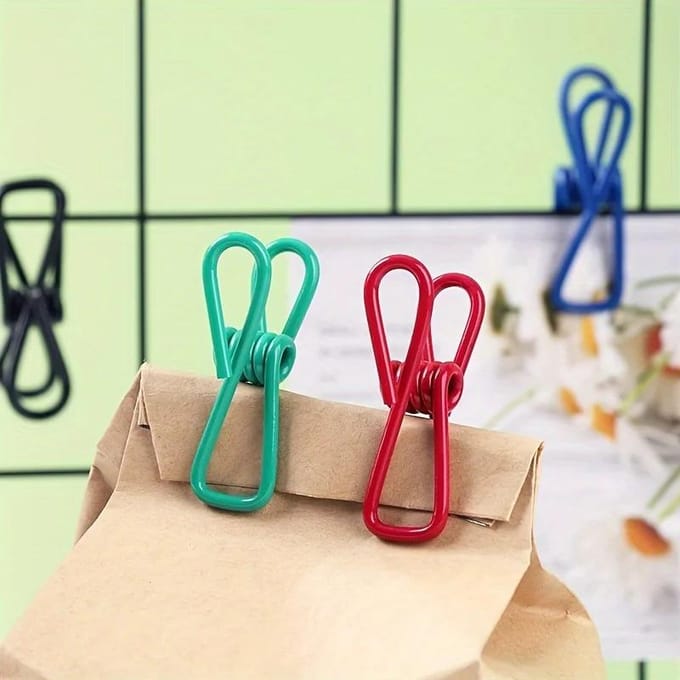 Mini Zaksegelklem Keukenopslag Voedsel Snack Afsluiten Afdichtzak Klemmen Draagbare Verzegelaar Klem Metaal Gereedschap Keukenaccessoires veelkleurig