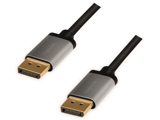 LogiLink DisplayPort AV Aansluitkabel [1x DisplayPort - 1x DisplayPort] 1 m Zwart/grijs