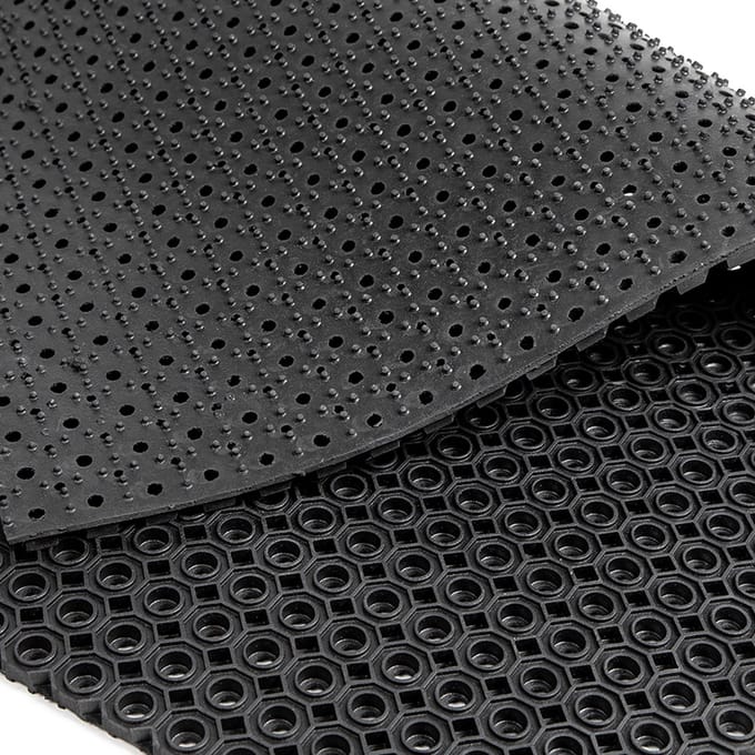 Rubbermat - Rubber ringmat - 100x100cm - Dikte 13mm - Extra zwaar - Deurmat rubber