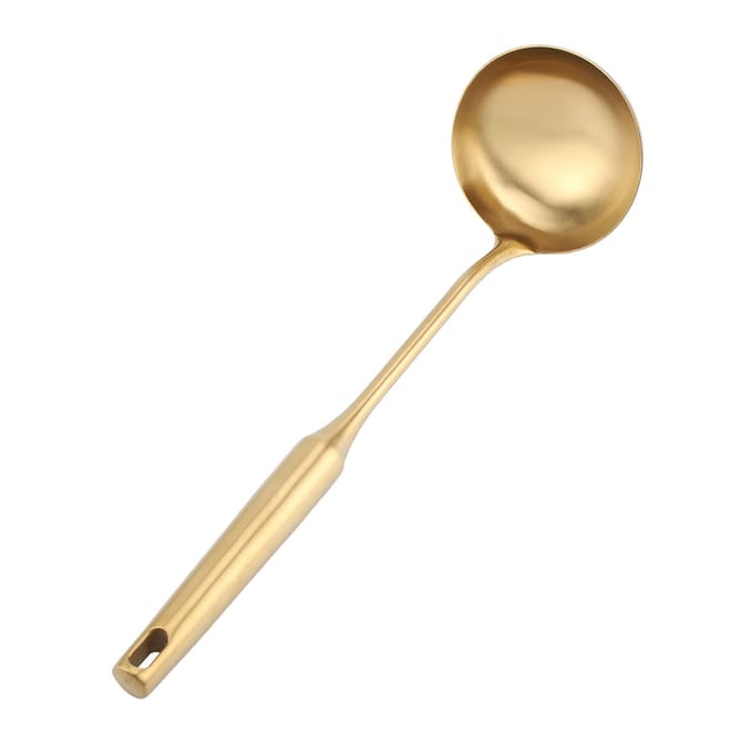 RVS Soeplepel Grote Soeplepel Keukenspatel Draaier Kookgereedschap Goud 04# L beige