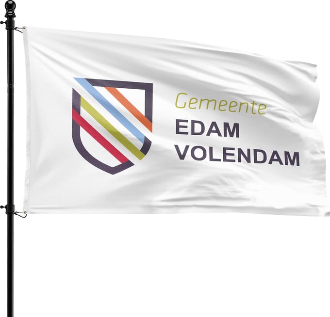 VlagDirect - Edam-Volendam vlag - Gemeente Edam-Volendam vlag - 90 x 150 cm.