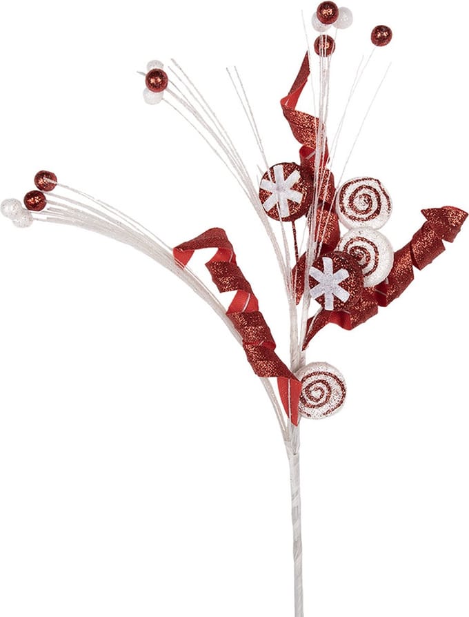 Clayre & Eef Kerstdecoratie Lolly 42 cm Rood Kunststof