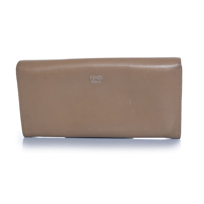 Fendi Hypnotize portemonnee van beige kalfsleer met dubbele vouw