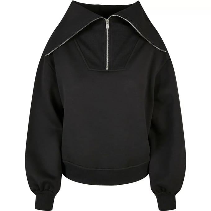 Urban Classics - Oversized High Neck Troyer Sweater/trui - M - Zwart