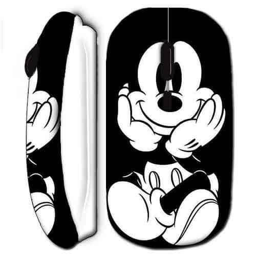 Zwart-witte Mickey Disney draadloze muis