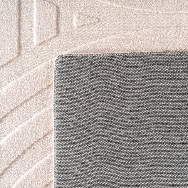 Japandi Vloerkleed Art - Hoogpolig - Scandinavisch Design - 3D-Effect - Creme- 240x340 CM