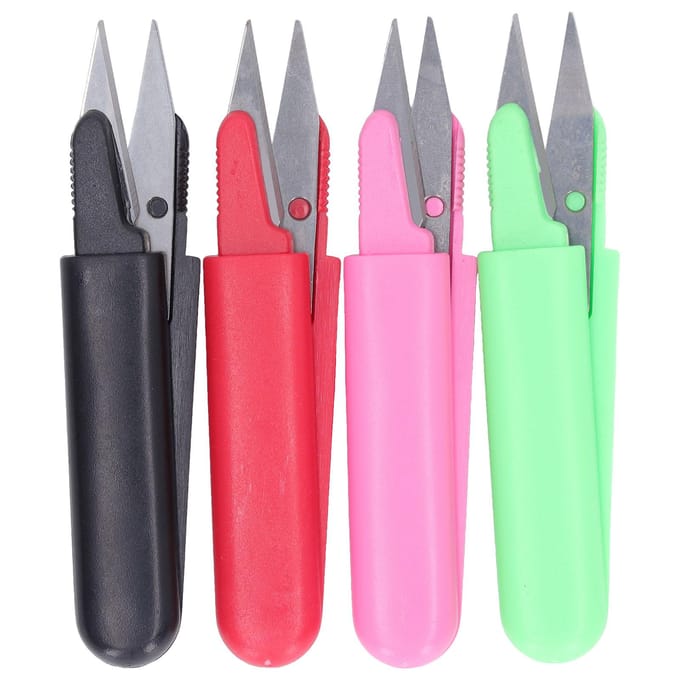 4 STUKS Garenknippers met Deksel Roestvrij Staal Rond DIY Naaien Mini Kleine Knippers Lichtgewicht Naaien green