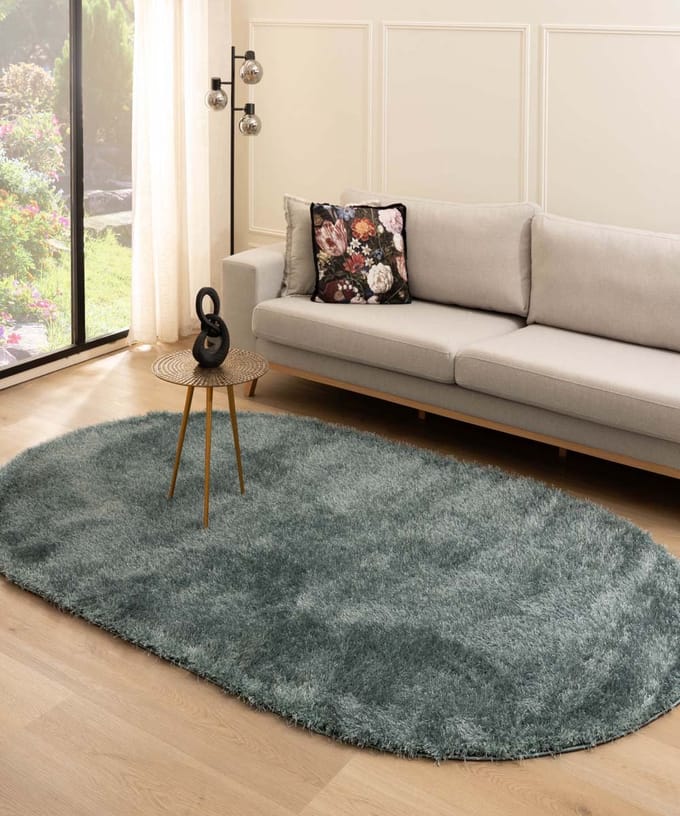 Velvet vloerkleed ovaal - Posh blauw 280x380