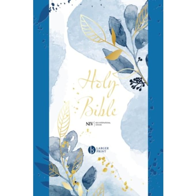 Niv Larger Print Blue Soft-Tone Bible With Zip - New International Version