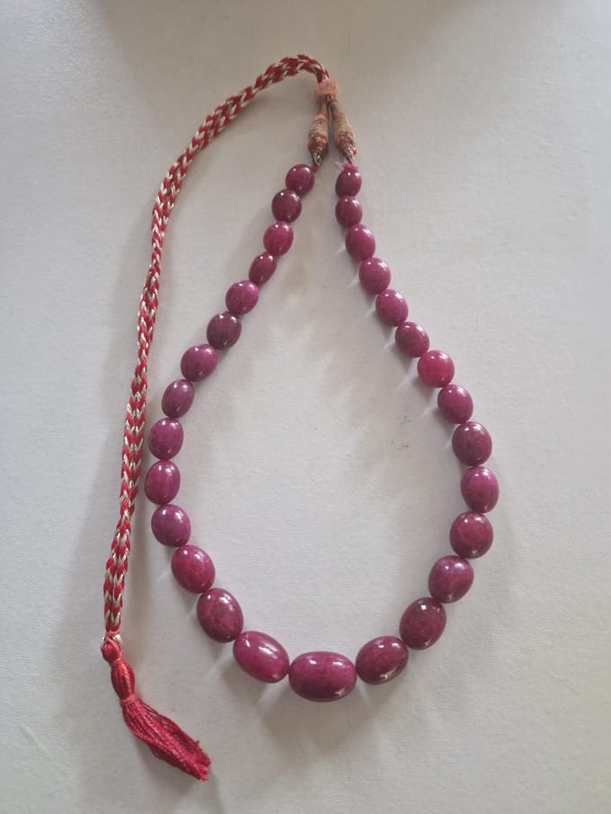 Gemstones-natural natuurstenen ketting robijn 42 cm verlengbaar