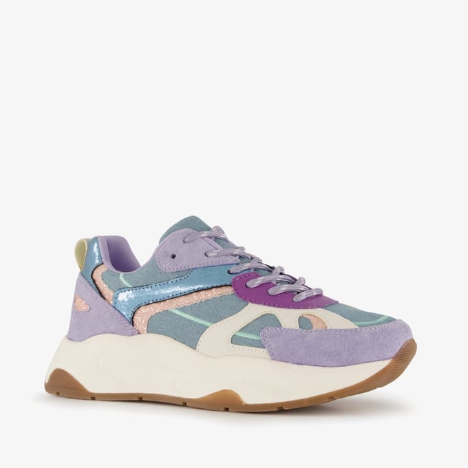 Blue Box dames dad sneakers denim lila - Maat 39 - Uitneembare zool