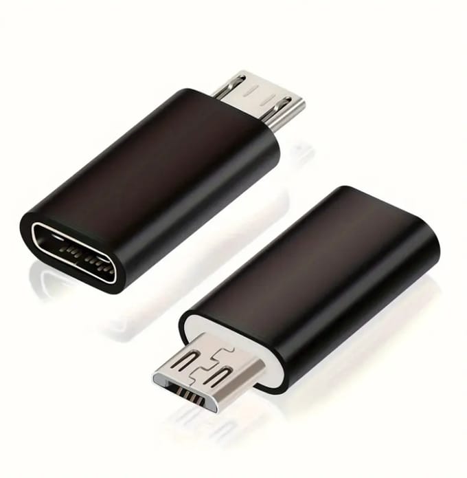 DrPhone VoltSync C2M - Micro USB Mannelijk Adapter Naar USB C Vrouwelijk – Data + Opladen - USB-C Input - Zwart