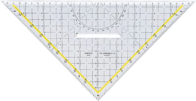 Geodriehoek Aristo 1648/2 325mm met greep transparant | 10 stuks