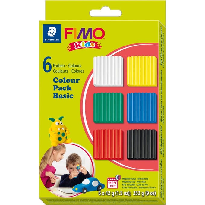 FIMO kids - ovenhardende boetseerklei - Colour pack basic (6 x 42g)