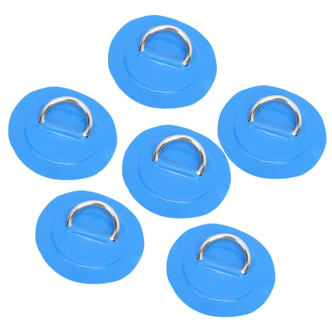 6 Stuks PVC D-ring Patch Elastisch Touw Set Roestvrijstalen D-ring Patch Bungee Koord Set Blauw gray