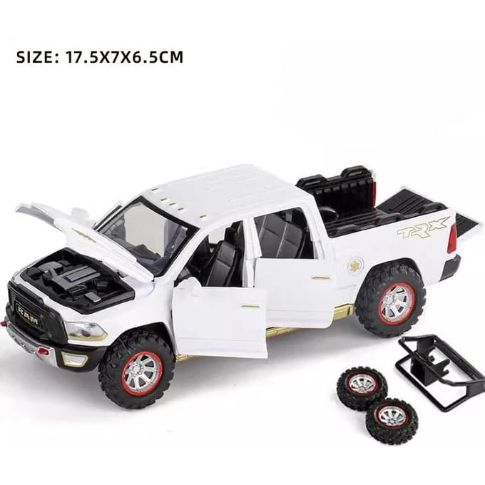 1:32 Ram Pick-up Simulatie Legering Auto Model Metalen Auto Model Geluid En Licht Pull Back Speelgoedauto Cadeaus