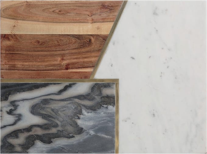 Typhoon Elements serveerplank uit acaciahout; marmer en steen 30x39.5x1cm