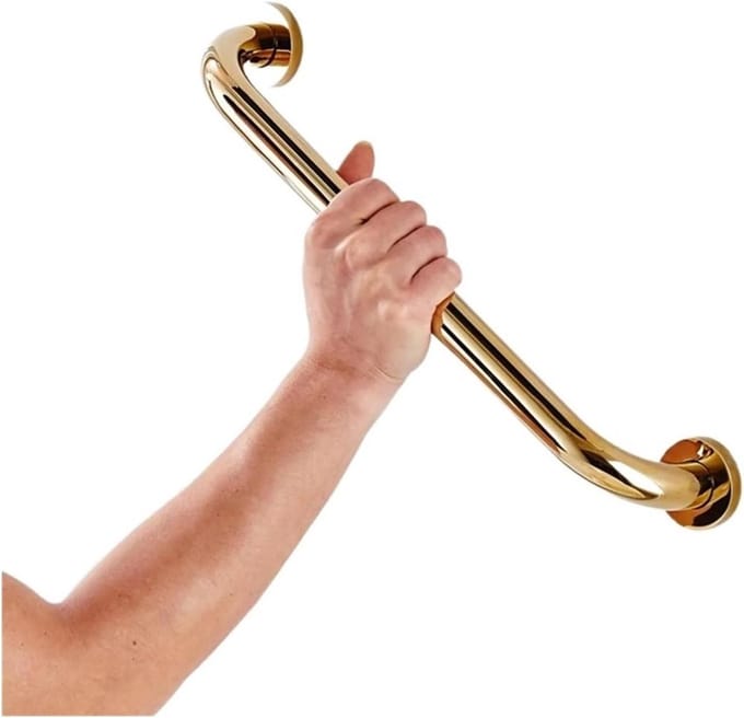 Veiligheidshandgreep Badkamer - Ondersteuning Handgreep - Veilig Opstaan - Ergonomisch Ontwerp - 30 cm - Goud