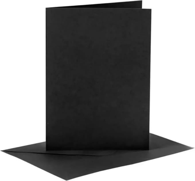 Creativ Company kaarten en enveloppen zwart 10,5x15 cm 50 sets knutselen.