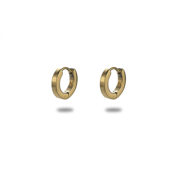 Twice As Nice Oorbellen in goudkleurig edelstaal, oorring 1,2 cm, mat