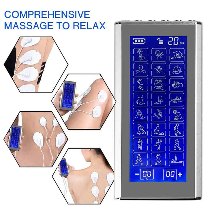 Pulse Digital Meridian Therapy Elektronische Puls Massager Machine 24 Modi Spierstimulator Pijn 24 Modes blue