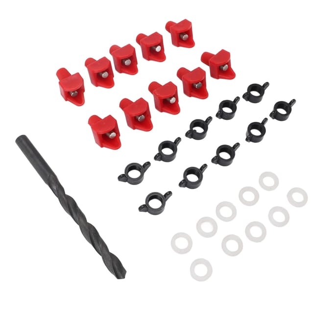 Horizontale Kip Waternippels Plastic Automatische Pluimvee Waterbak Kit voor Pijp Emmer red