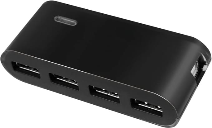 TIM® USB Hub met Voeding - USB Hub - USB Splitter - Zwart - 10cm x 5cm x 2cm