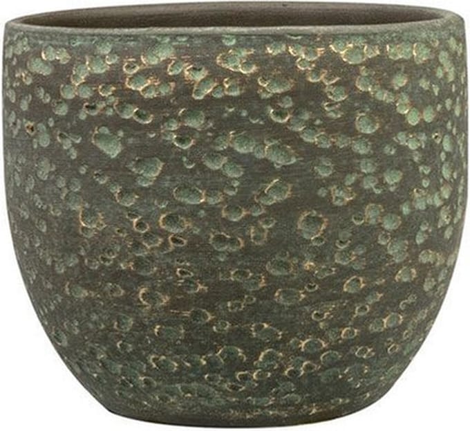 Ter Steege Plantenpot/bloempot Lava Stone - groen - D36 x H32 cm - binnen