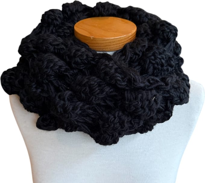 Colsjaal - dames - zwart- grof gebreid - 80x35