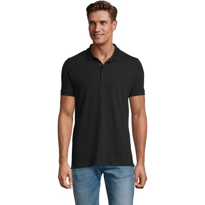 SOLS Heren Phoenix Poloshirt (Zwart)