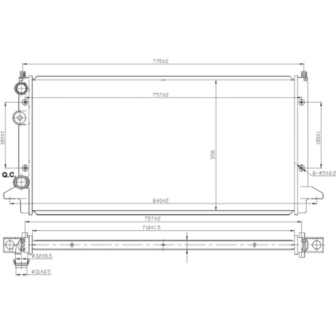 Radiator, motorkoeling NRF 58950