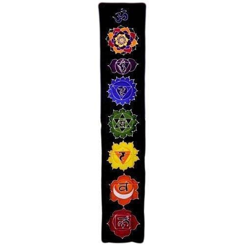 Batik Chakrabanner Zwart 183 x 35 cm