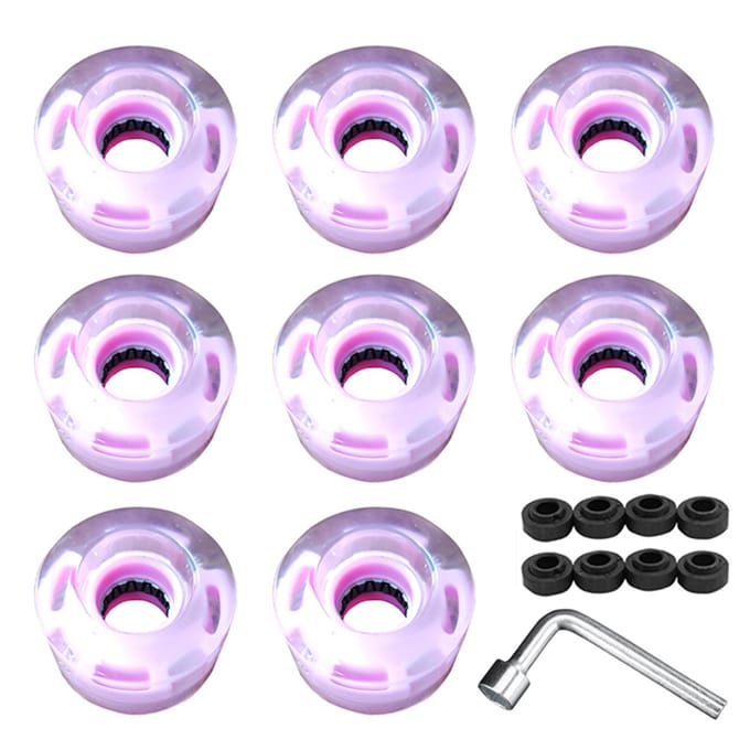 8 stuks Skateboard Wielen LED Lichtgevende Vervangingswielen Longboard Wielset 78A PU Kussenwiel voor roze