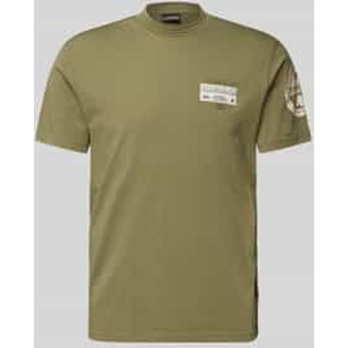 T-shirt met labelpatch, model 'AMUNDSEN'