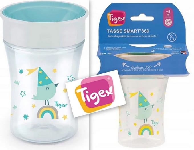 Tigex | Slimme mok | drinkbeker | 360° | 9+ m | 250 ml | turkoois 9+ m