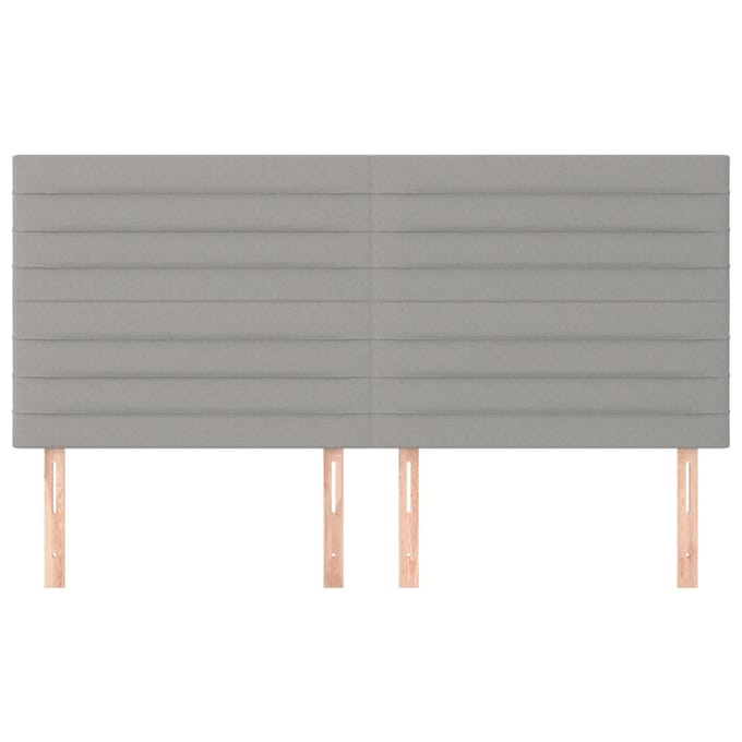 vidaXL - Hoofdbord - lichtgrijs - 200x5x118/128 - cm - stof