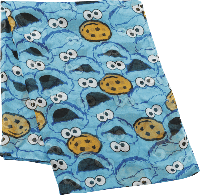 Sesame Street Cookie Monster Dames Sjaal - blauw - Standard