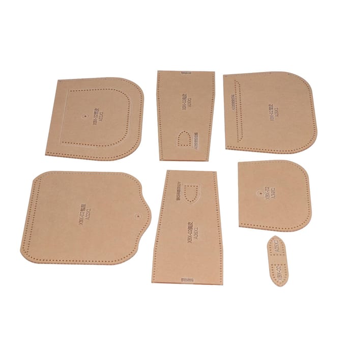 Acrylsjabloon Transparant Nauwkeurige Snijafstand Leer Tas Sjabloon met Beschermlaag beige