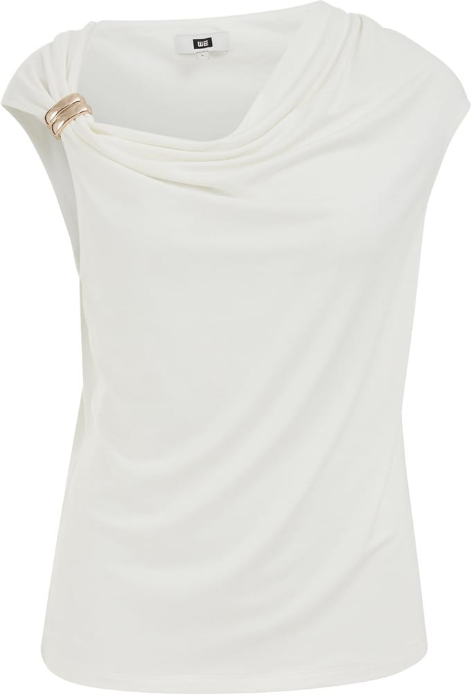 WE Fashion Dames top met gedrappeerd effect en gouden detail