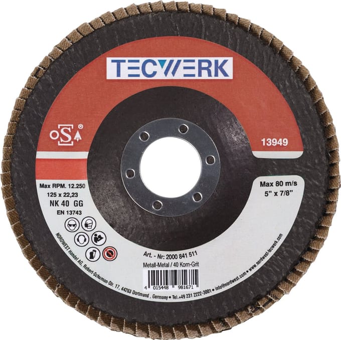 Fächerschijf D.115mm K.80 con.Staal/Hout NK TECWERK