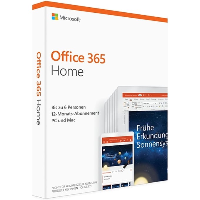 Microsoft Office 365 Home, 6 Gebruikers PKC Doos