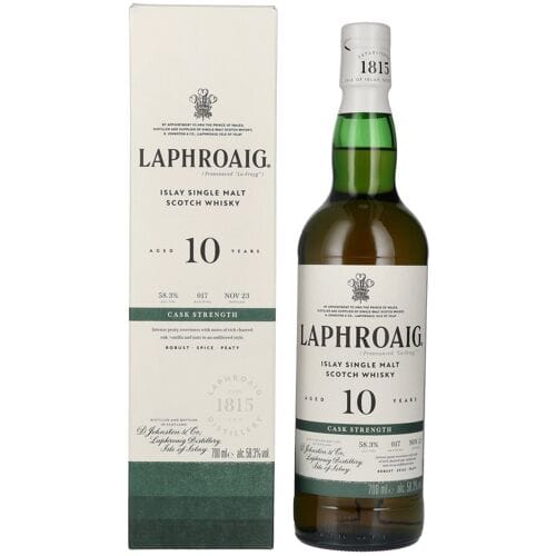 Laphroaig 10 Years Old Cask Strength Batch 17 58,3% Vol. 0,7l in geschenkverpakking