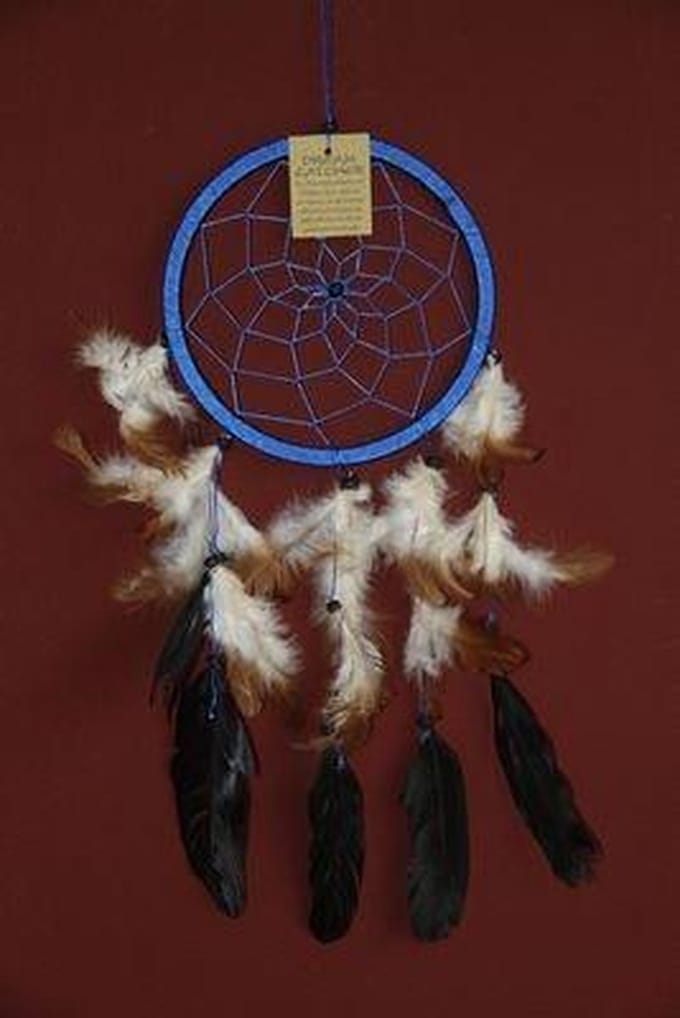 Dromenvanger / Dreamcatcher Ø18cm zonder kleintjes  - blauw