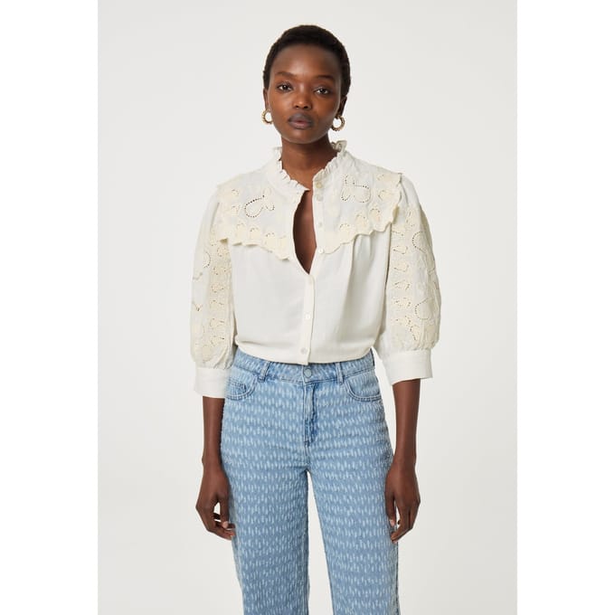 Fabienne Chapot Dea Blouse Cosy White Maat: 42 | Blouses Outlet | Dames | Wit